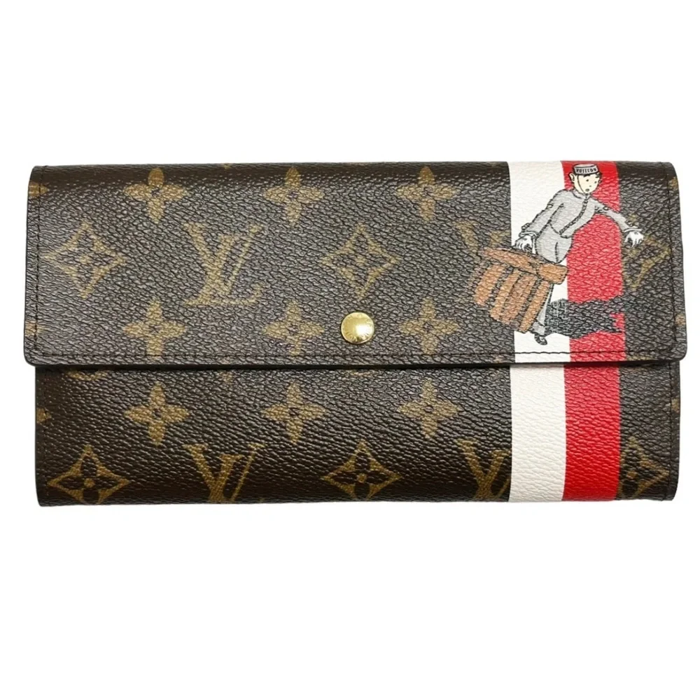 Louis Vuitton Bifold Long Wallet Brown Monogram M60034 Portefeuille Sarah - Picture 3 of 8